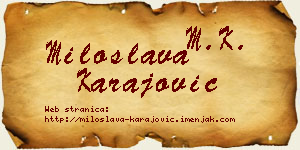 Miloslava Karajović vizit kartica
